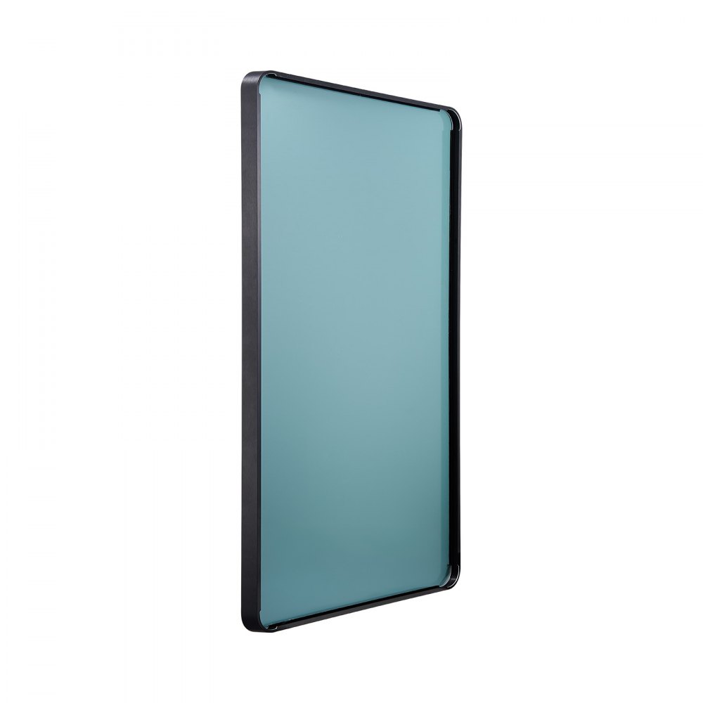 VEVOR Specchio da Trucco da Parete, Specchio 1220 x 915 mm con Cornice in Lega di Alluminio e Pellicola Antideflagrante, Specchio Antigraffio con Staffa a Forma di Z, Adatto per Bagno Soggiorno Nero