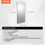 VEVOR Wall Mirror, Makeup Mirror, Bathroom Mirror, 1828 x 915 x 25 mm, Black Aluminum Alloy Frame, Mirror with Z-Shaped Bracket, Suitable for Bathroom, Bedroom, Living Room