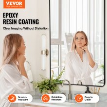 VEVOR Specchio da Trucco da Parete, Specchio 1828 x 915 mm con Cornice in Lega di Alluminio e Pellicola Antideflagrante, Specchio Antigraffio con Staffa a Forma di Z, Adatto per Bagno Soggiorno Nero