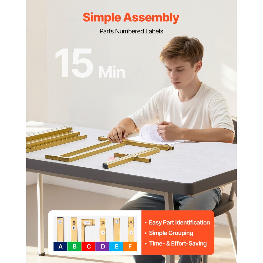 VEVOR Supporto per Fondale ad Arco 2 x 2 m, Struttura Stabile, Facile da Montare, Set di Fondali ad Arco per Feste Quadrato in Metallo Dorato per Compleanno, Lauree, Decorazioni per Cerimonie