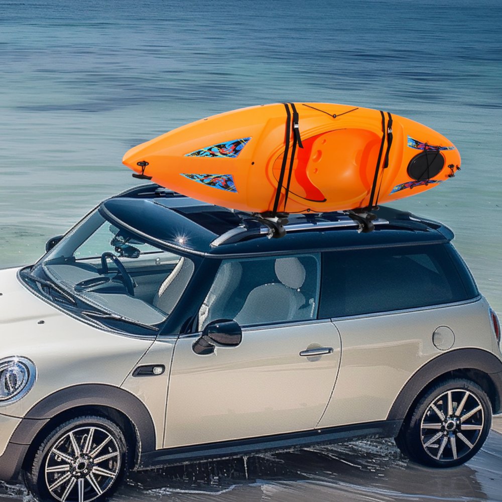 VEVOR Portapacchi per Kayak 1 Paio, Portapacchi a Chiusura Rapida, Portapacchi con J-Bar Morbido, per Tavola da Surf, Canoa, SUP, Tavola da Sci, Montaggio su Auto, SUV, Camion, 1 Kayak, Viaggio