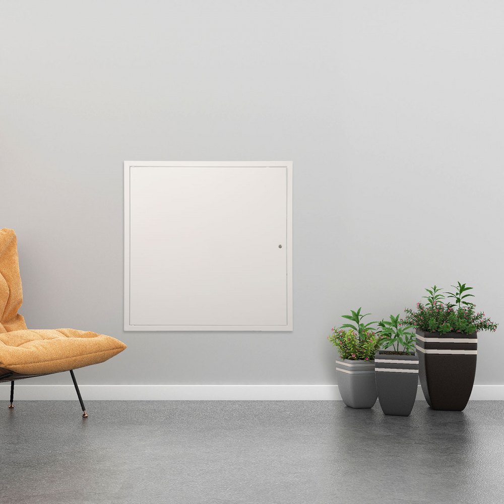 VEVOR Pannello di accesso per cartongesso e soffitti, Pannelli di accesso idraulico 24 x 24 pollici, Porta di accesso rinforzata, Copertura foro muro in acciaio resistente, Pannello incernierato rimovibile facile da installare per cablaggi e cavi, Argento