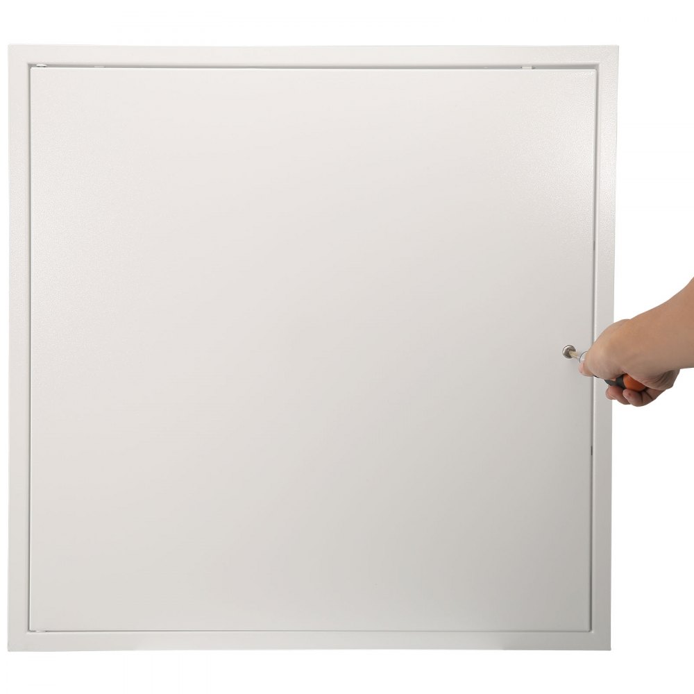 VEVOR Access Panel for Drywall, 61.5x61.5 cm Galvanized Steel Access Door, Easy Install Hinged Service Panel with Screwdriver Latch, for Ceiling Plumbing Electrical White