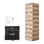 VEVOR Set Blocchi di Legno Gioco Impilabile in Legno Giocattolo di Bilanciamento Dimensioni Blocco Singolo 150x50x30 mm Blocchi in Legno di Pino 54 Pezzi Costruzione Giocattolo in Legno con Sacchetto