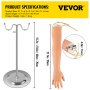VEVOR Kit di Flebotomia Venipuntura in Lattice Modello di Braccio IV per Pratica con Supporto per Flebo, Contenitore per Liquidi, Siringa per Addestrare Infermieri Flebotomi e Altri Operatori Sanitari