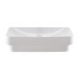 VEVOR Lavabo Semi Incasso in Ceramica da Appoggio Vasca Rettangolare 490 x 305 mm con Foro di Scarico da 45 mm, Lavabo Moderno per Cucina Bagno su Piano di Lavoro, Bianco