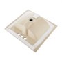 VEVOR Lavabo Semi Incasso in Ceramica da Appoggio 510 x 465 mm con 3 Fori Preforati, Lavabo Moderno per Cucina Bagno nel Piano di Lavoro, Foro del Rubinetto 35 mm, Lavello Bianco