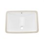 VEVOR Lavandino Sottopiano Lavabo per Bagno 530 x 375 mm, Lavello Rettangolare in Ceramica con Foro di Troppopieno, Lavabo da Bagno Sotto Banco di Lavoro Moderno Lavabo in Ceramica, Bianco