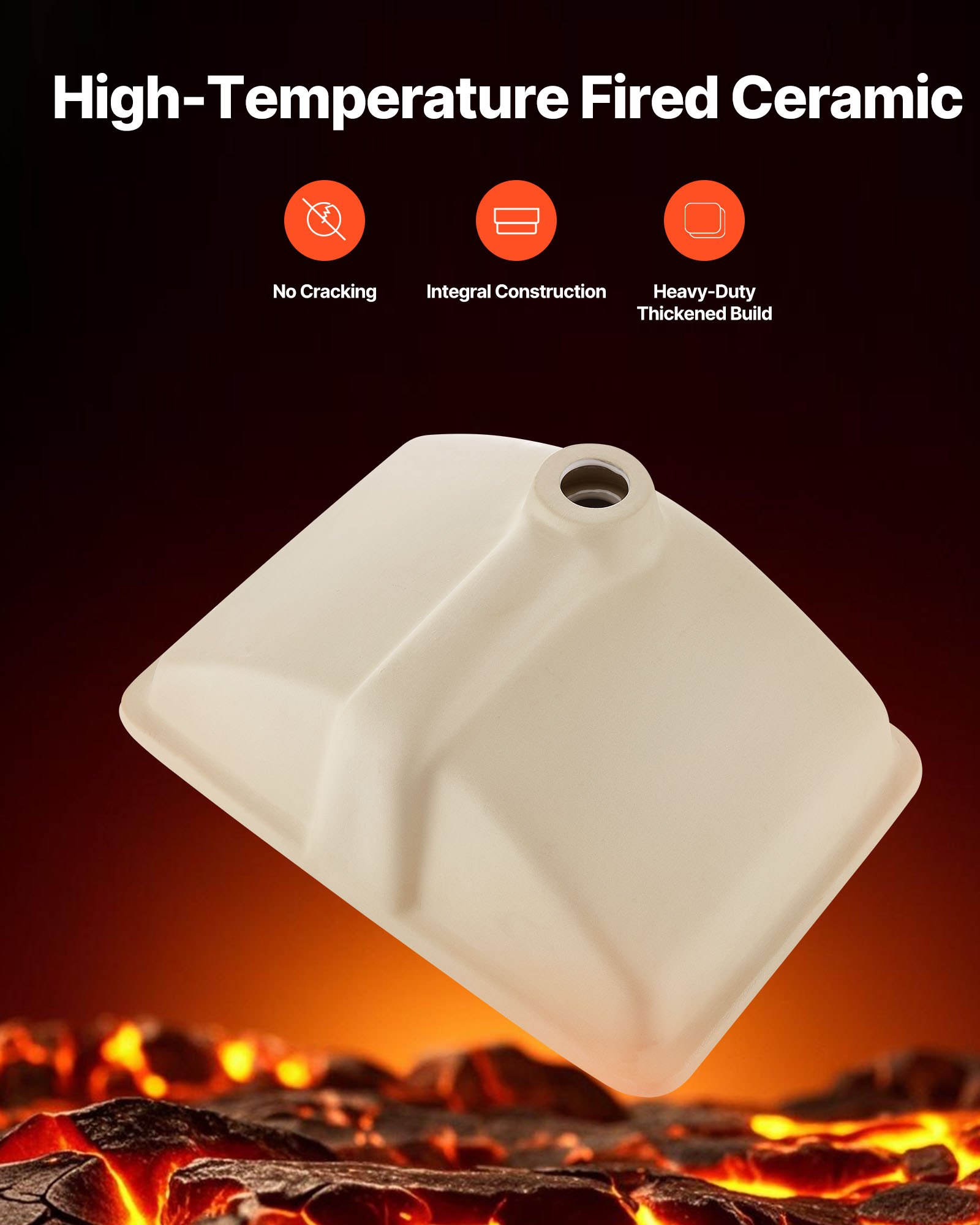 VEVOR Lavandino Sottopiano Lavabo per Bagno 530 x 375 mm, Lavello Rettangolare in Ceramica con Foro di Troppopieno, Lavabo da Bagno Sotto Banco di Lavoro Moderno Lavabo in Ceramica, Bianco