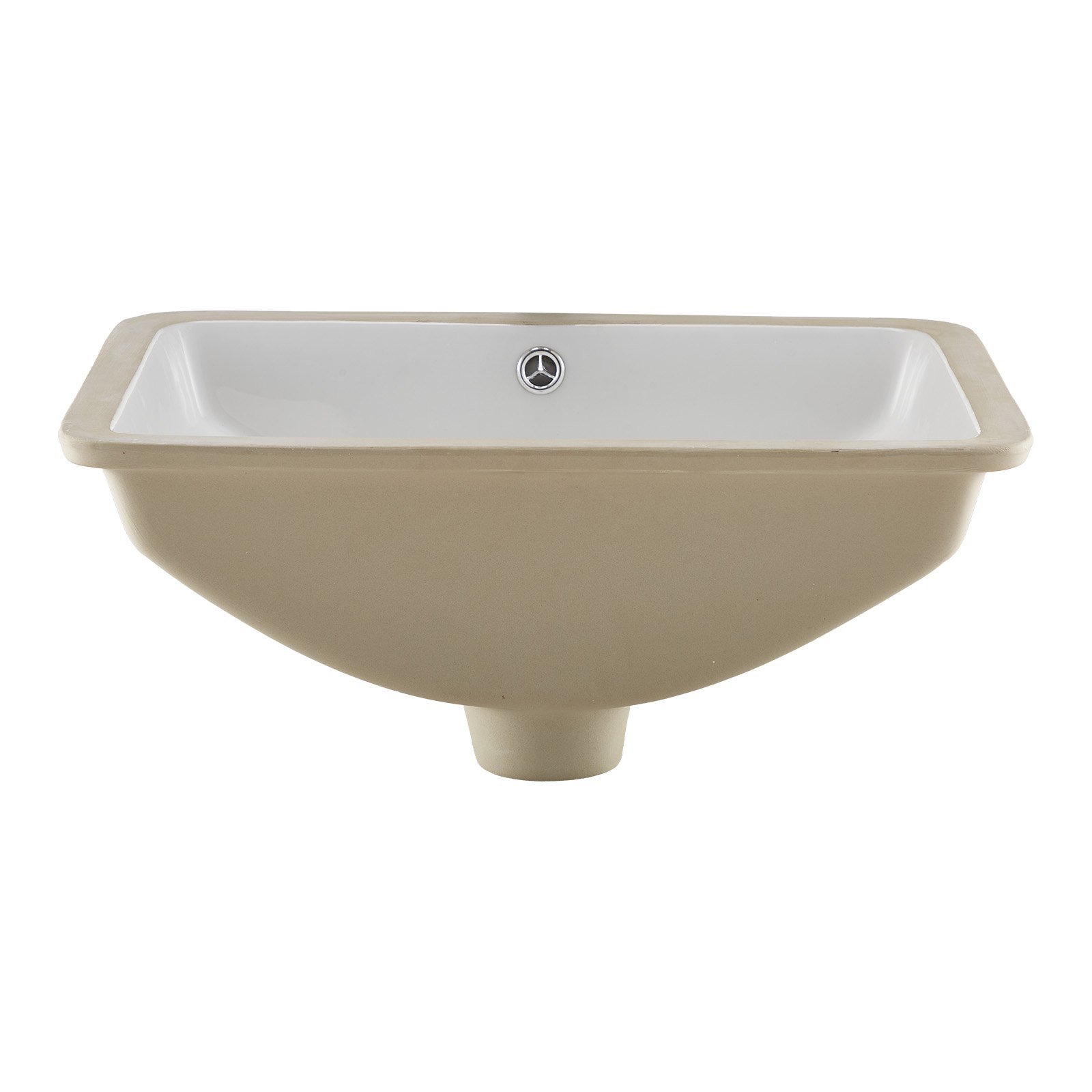 VEVOR Lavandino Sottopiano Lavabo per Bagno 530 x 375 mm, Lavello Rettangolare in Ceramica con Foro di Troppopieno, Lavabo da Bagno Sotto Banco di Lavoro Moderno Lavabo in Ceramica, Bianco