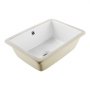 VEVOR Lavandino Sottopiano Lavabo per Bagno 400 x 305 mm, Lavello Rettangolare in Ceramica con Foro di Troppopieno, Lavabo da Bagno Sotto Banco di Lavoro Moderno, Foro Scarico 45 mm, Bianco