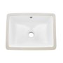 VEVOR Lavandino Sottopiano Lavabo per Bagno 400 x 305 mm, Lavello Rettangolare in Ceramica con Foro di Troppopieno, Lavabo da Bagno Sotto Banco di Lavoro Moderno, Foro Scarico 45 mm, Bianco