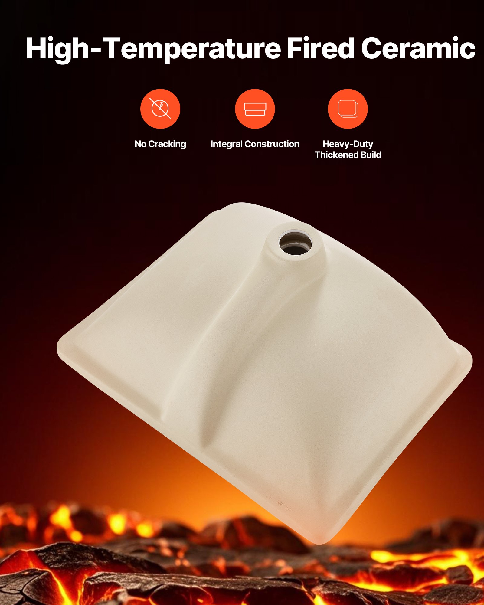 VEVOR Lavandino Sottopiano Lavabo per Bagno 515 x 385 mm, Lavello Rettangolare in Ceramica con Foro di Troppopieno, Lavabo da Bagno Sotto Banco di Lavoro, Moderno, Apertura Troppopieno 22mm, Bianco