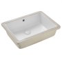 VEVOR Lavandino Sottopiano Lavabo per Bagno 470 x 355 mm, Lavello Rettangolare in Ceramica con Foro di Troppopieno, Lavabo da Bagno Sottotop, Foro Scarico 45 mm Apertura Troppopieno 22mm, Bianco