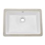 VEVOR Lavandino Sottopiano Lavabo per Bagno 470 x 355 mm, Lavello Rettangolare in Ceramica con Foro di Troppopieno, Lavabo da Bagno Sottotop, Foro Scarico 45 mm Apertura Troppopieno 22mm, Bianco