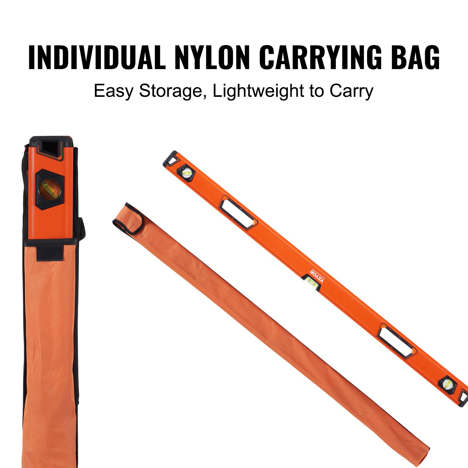 VEVOR Livella a Bolla 1222mm Strumento di Livellamento 45° Orizzontale Verticale in Lega di Alluminio Livella con 3 Bolle Strumento per Livellare per Misurazione Industria Edile Decorazione Domestica