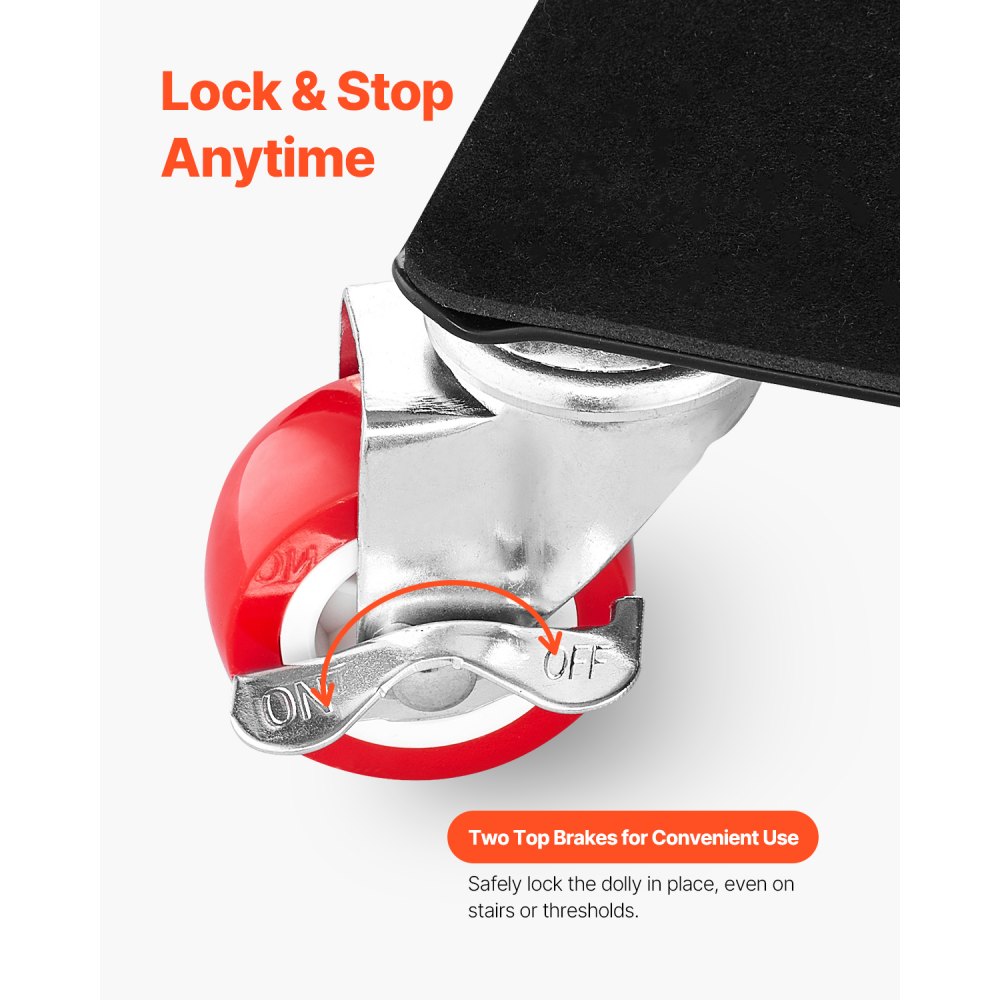 VEVOR Carrello per Mobili, Carico Massimo 1575 kg, Trasportatore per Mobili con 5 Ruote Girevoli a 360°, Pannello in Acciaio al Carbonio, Set di Utensili Scorrevoli per Sollevamento Mobili Gravosi