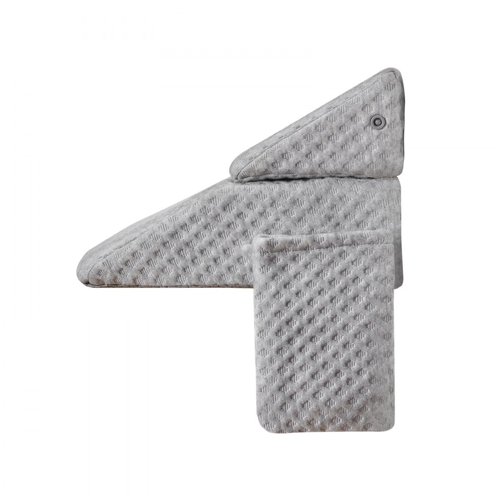VEVOR Cuscino a Cuneo per Testiera Dimensioni 193 x 25,5 x 15,2 cm, Cuscino Riempimento per Fessure tra Testiera e Materasso in Schiuma 25D con Tasca Laterale Supporto Schienale, Grigio