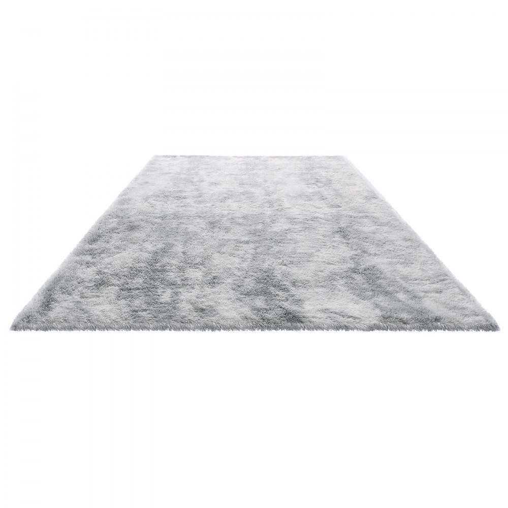 VEVOR Tappeto Morbido per Interni 1,8 x 2,7 m, Tappeto Morbido in Peluche per Soggiorno, Camera da Letto, Arredamento Moderno Tappetino a Pelo Lungo, Antiscivolo, Tinta Grigio Chiaro