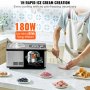 VEVOR Gelatiera Elettrica Casalinga per Gelato Capienza 2L circa Potenza 180W, Macchina per Gelato Elettrica con Schermo LCD Preparazione Rapida Senza Precongelamento per Gelato Sorbetti Frozen Yogurt
