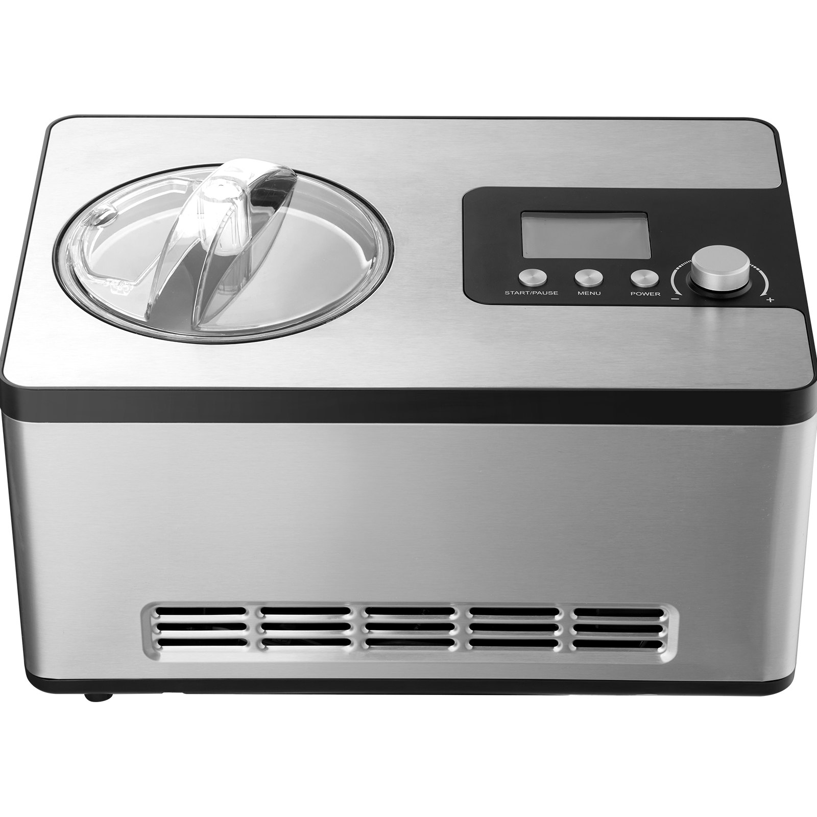 VEVOR Gelatiera Elettrica Casalinga per Gelato Capienza 2L circa Potenza 180W, Macchina per Gelato Elettrica con Schermo LCD Preparazione Rapida Senza Precongelamento per Gelato Sorbetti Frozen Yogurt