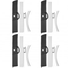 VEVOR Bandiera Pubblicitaria, 4 x 6PZ Bandiera Personalizzata Piuma con Asta, 4,3m Bandiere Pubblicitarie per Esterni, 5 Tubi Rigidi + 1 Asta di Fissaggio, per Indicatore, Presentazione di Negozi