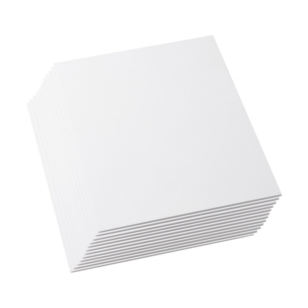 VEVOR Pannelli in Schiuma, Confezione da 12, 405 x 510 mm, Spessore 5 mm, Pannelli Foam Board, Bifacciali e Senza Acidi, per Lavoretti Creativi, Disegno, Pittura, Esposizioni e Modellismo, Bianchi