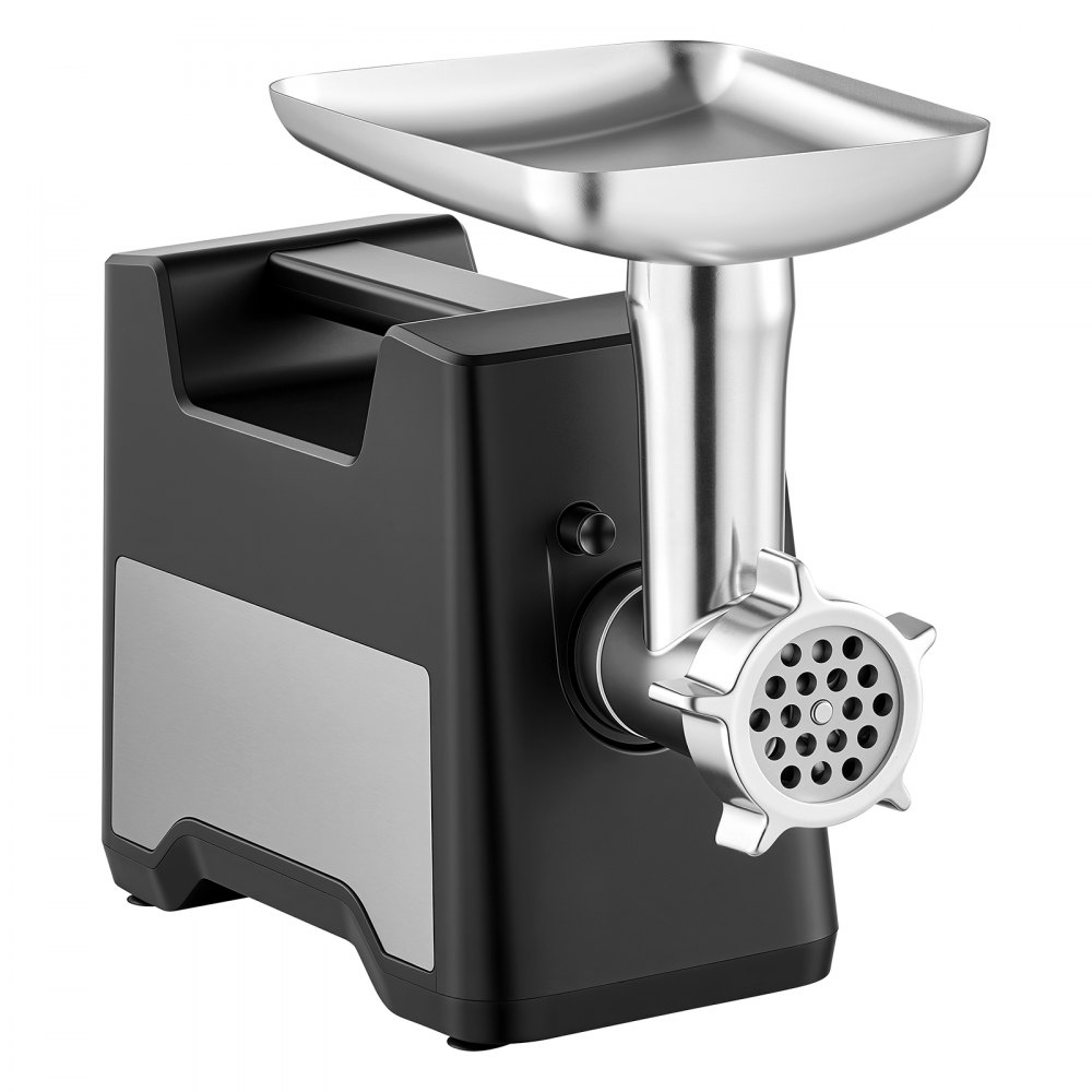 VEVOR Tritacarne Elettrico Potenza max 1200W Cucina Domestica per Salsicce Macchina per Tritatura di Carne, 1,5-2 kg/min, con 2 Dischi per Macinazione, Tubo per Riempimento, Potenza Nominale 500 W
