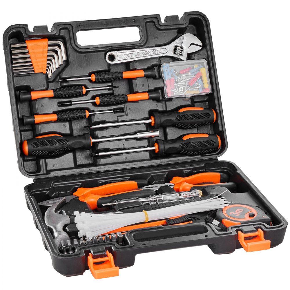 VEVOR Kit di Attrezzi 216 Pezzi, Set di Attrezzi Manuali per Casa con Custodia per Attrezzi Portatile, Kit di Attrezzi per la Riparazione della Casa per Manutenzione Domestica, Riparazione Automobili