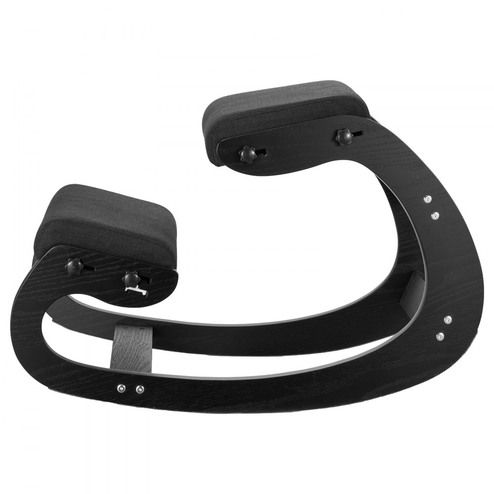 VEVOR Sedia Ergonomica a Ginocchio Altezza Regolabile Carico 120kg, Sgabello Ergonomico Inginocchiato Struttura in Legno per Sollievo di Collo Schiena Lavoro Lettura Meditazione Casa Ufficio, Nero