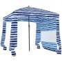 VEVOR Beach Cabana, 1.83 x 1.83 m Beach Canopy with Side Wall, UPF 50+ Protection Easy Setup Cabana Tent with Sand Pockets, Portable Shade Sun Shelter Umbrella for Whole Family & Friends, Navy Stripes
