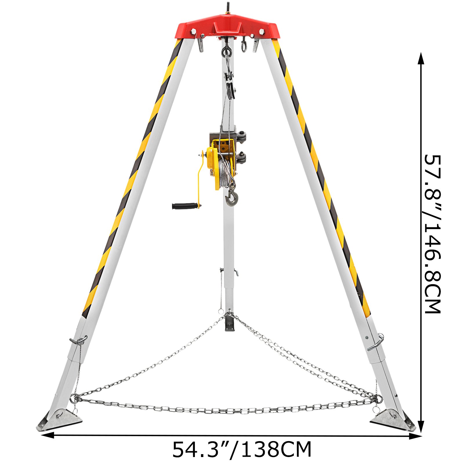 1,34-2,15m Spazio Ristretto Rescue Treppiedi In Alluminio Con Verricello Kit