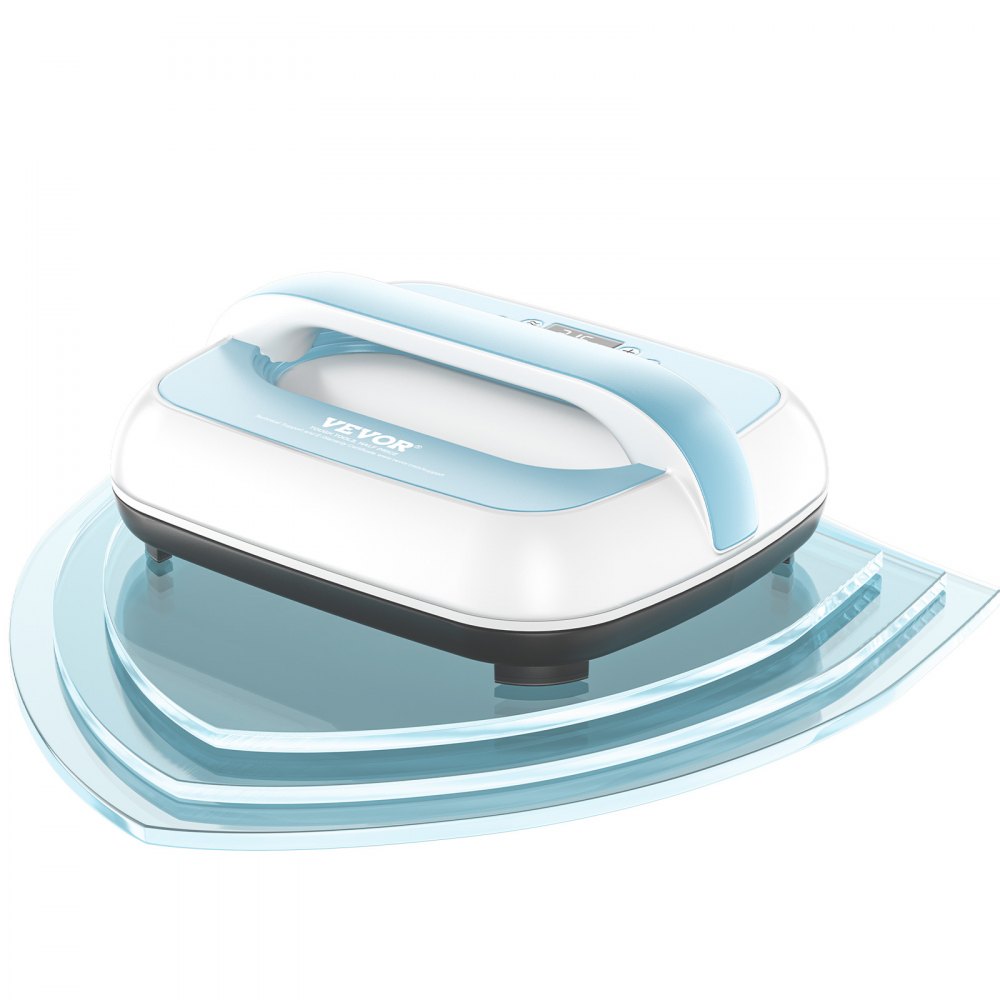 VEVOR Transfer Press Termopressa Macchina da Stampa per Magliette 770 W con Spegnimento Automatico, Protezione da Surriscaldamento e Impostazione dell'Ora, Pressa per Borse per Cappelli Bianco Blu