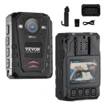 VEVOR 1440P Fotocamera Corpo Polizia 64G 3500 mAh Batteria Visione Notturna GPS