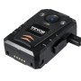 VEVOR Telecamera per Corpo della Polizia HD 1440P, 128 GB Audio Video, Batteria Integrata da 3500 mAh, LCD 5 cm, Visione Notturna Infrarossi, Telecamera Corpo Personale Impermeabile Forze dell'Ordine