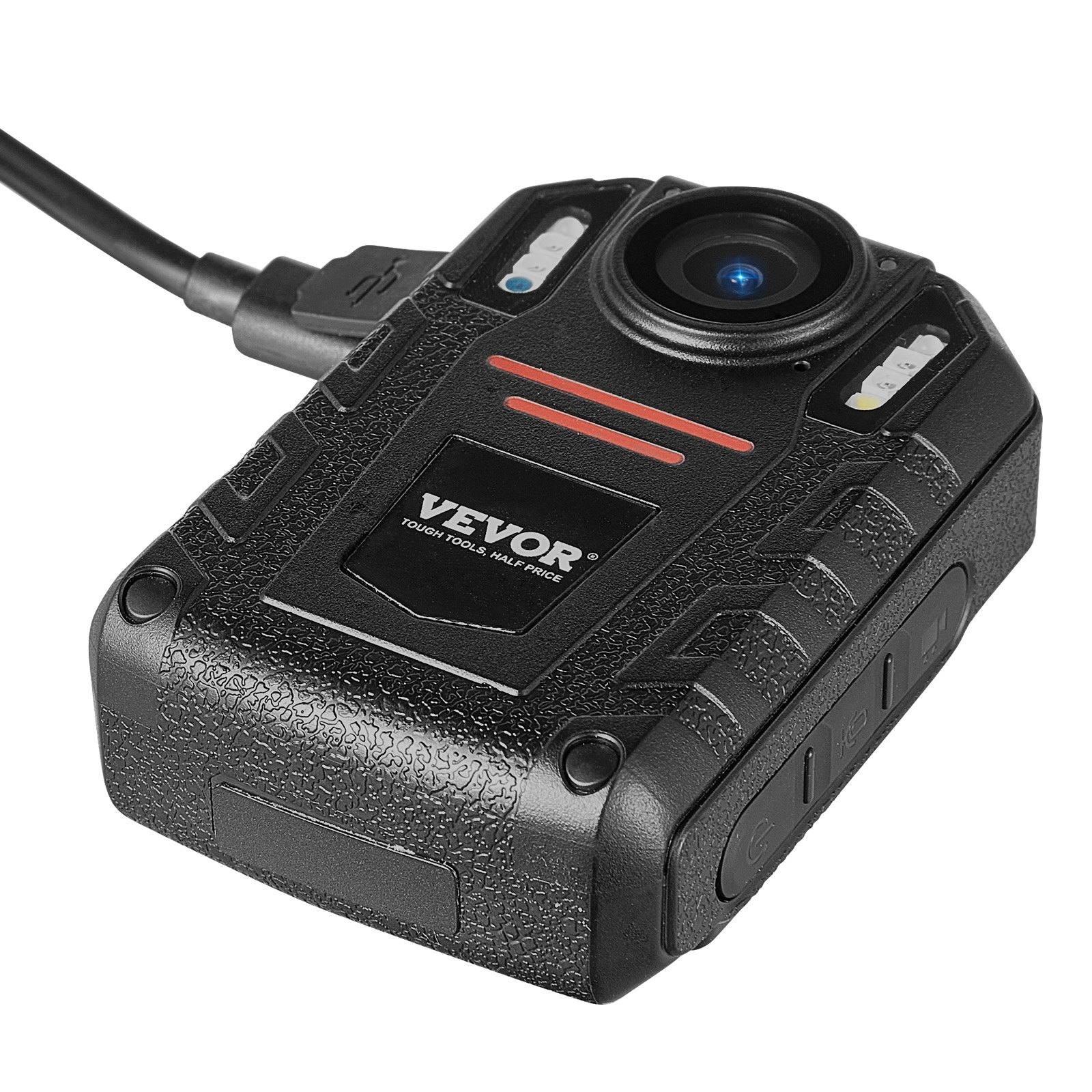 VEVOR Telecamera per Corpo della Polizia HD 1440P, 64 GB Audio Video, Batteria Integrata da 2850 mAh, LCD 5 cm, Visione Notturna Infrarossi, Telecamera Corpo Personale Impermeabile Forze dell'Ordine