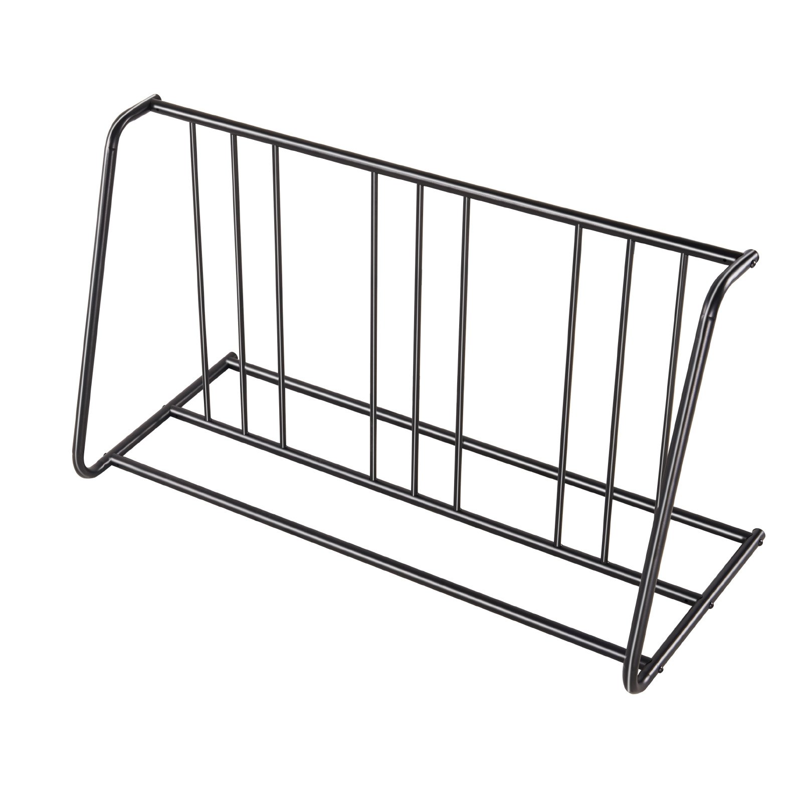 VEVOR Supporto da Pavimento per Bicicletta, per Pneumatici da 76,2 mm, Supporto per Bici con Griglia Bifacciale in Acciaio al Carbonio, per Garage, Interno ed Esterno, Capacità 6 Biciclette