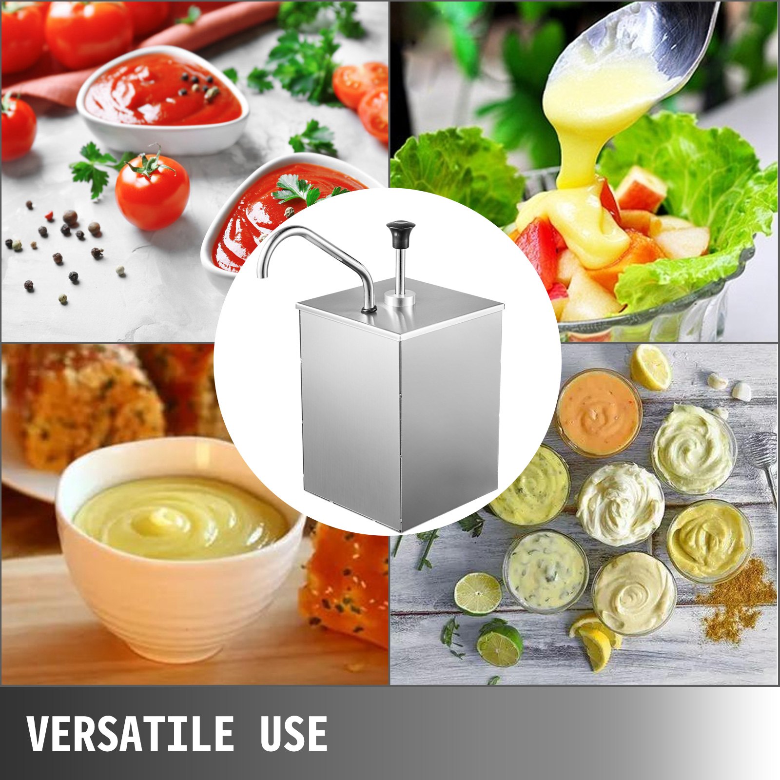 Distributore Per Condimento Liquido 3,5l Dosatore Salsa Uscita Singola