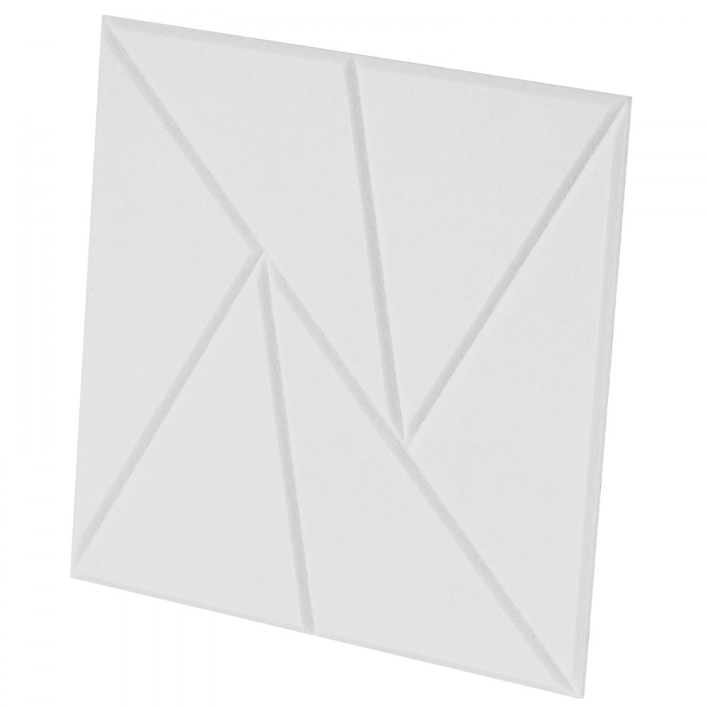 VEVOR Pannelli Acustici con Adesivo, Pannelli in Schiuma Insonorizzante 300 x 300 x 10 mm, da Parete in Fibra di Poliestere ad Alta Densità, per Casa, Ufficio, Teatro, 18 Pezzi Bianco