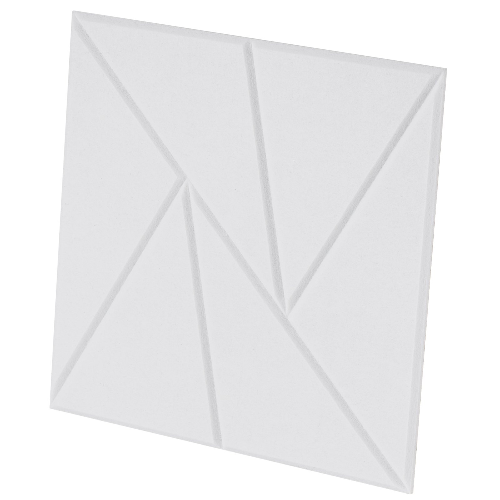 VEVOR Pannelli Acustici con Adesivo, Pannelli in Schiuma Insonorizzante 300 x 300 x 10 mm, da Parete in Fibra di Poliestere ad Alta Densità, per Casa, Ufficio, Teatro, 18 Pezzi Bianco