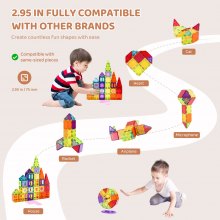 VEVOR Piastrelle Magnetiche 181 Pezzi Blocchi Magnetici per Bambini Set 3D