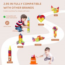 VEVOR Piastrelle Magnetiche 55 Pezzi Set di Costruzioni Magnetiche per Bambini