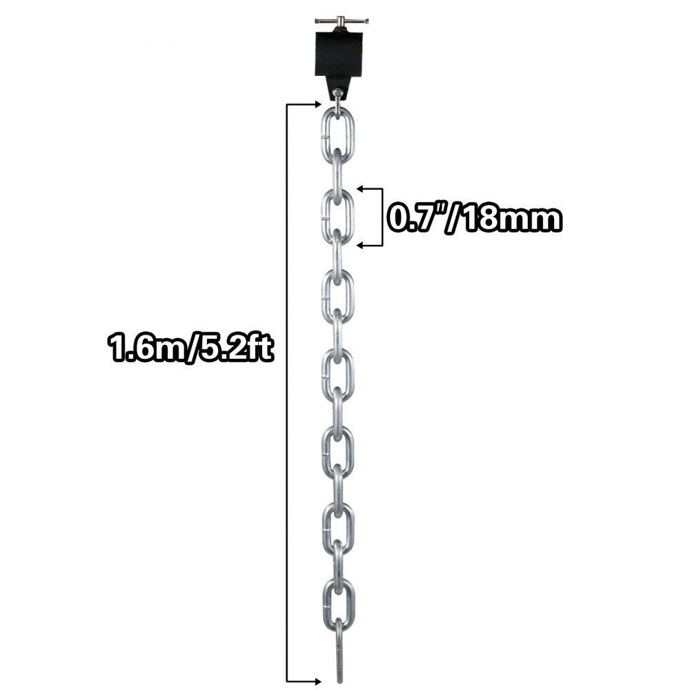 VEVOR Set di Catene Argento per Sollevamento Peso da 1,6M Anello in Acciaio Inox 12kg, Catene 1,6M da 2 Pezzi in Acciaio Inox per Allenamento Fisico da Palestra 12kg Argento con Anello da Collegare