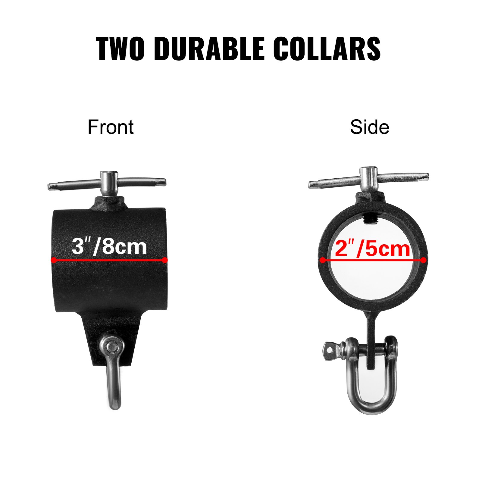 VEVOR Set di Catene Argento per Sollevamento Peso da 1,6M Anello in Acciaio Inox 12kg, Catene 1,6M da 2 Pezzi in Acciaio Inox per Allenamento Fisico da Palestra 12kg Argento con Anello da Collegare