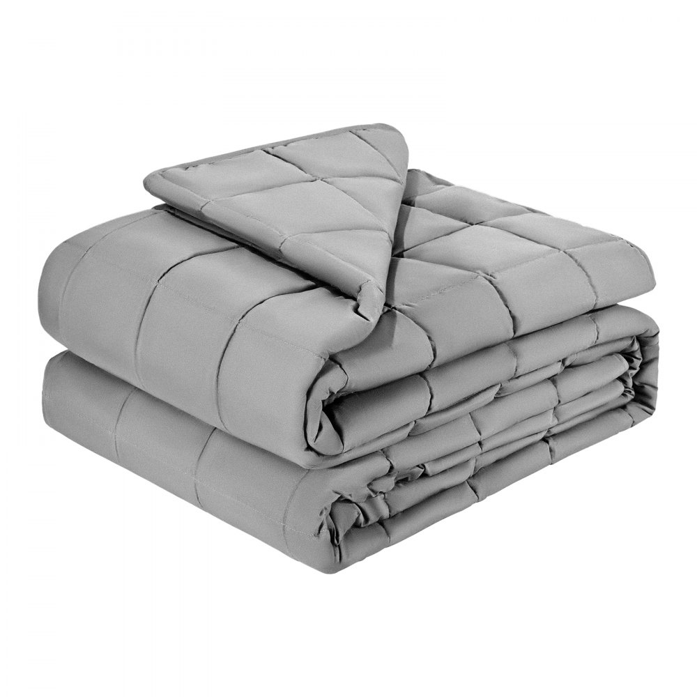 VEVOR Weighted Blanket, 11.3 kg, Therapy Blanket 1524x2032 mm, Queen Size, Heavy Blanket with Glass Beads, Suitable for Adults 113-140 kg, Relief from Anxiety and Stress, Grey