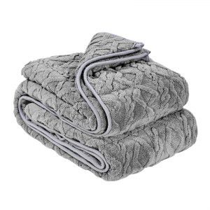 GYROHOME Coperta Decorativa Con Nappe In Maglia - Leggera E Calda, Per Divano E Letto, Grigio, 80x200 Cm