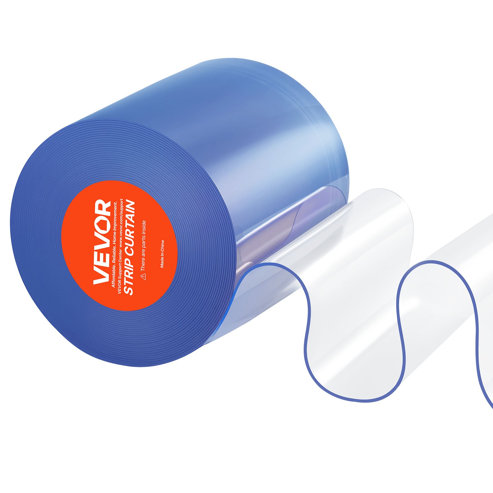 VEVOR Tenda a Strisce in Plastica Lunghezza 15 m, Rotolo di Striscia Larghezza 20 cm per Porta in Plastica Liscia per Porte, Tenda a Strisce Trasparente per Magazzino, Frigoriferi, Congelatori