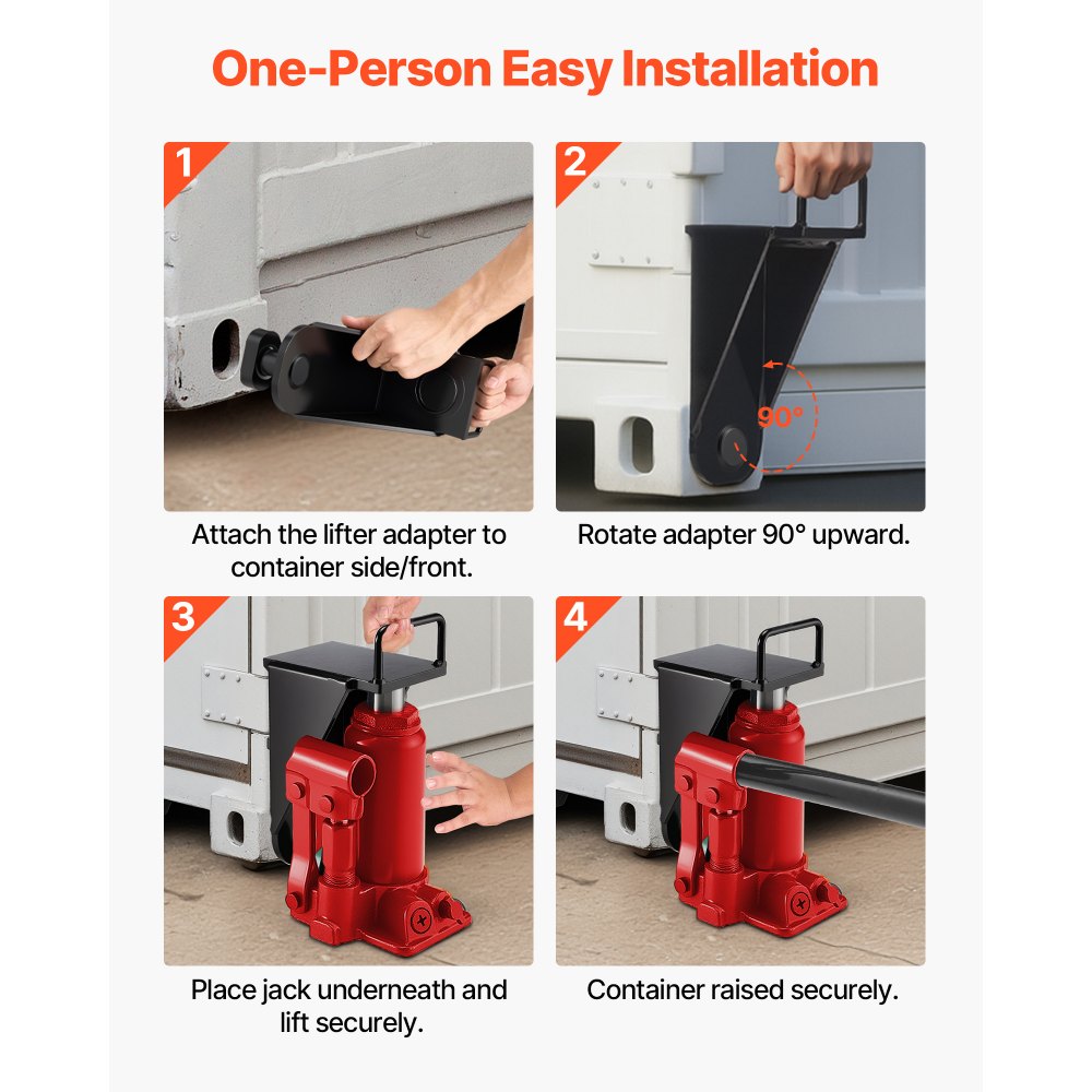 VEVOR Cricco per Container con Maniglia a U, 1 Pezzo, Livellatore per Stoccaggio, Resistente al Sole e alla Pioggia, Cricco per Container per Impieghi Gravosi per il Settore delle Spedizioni