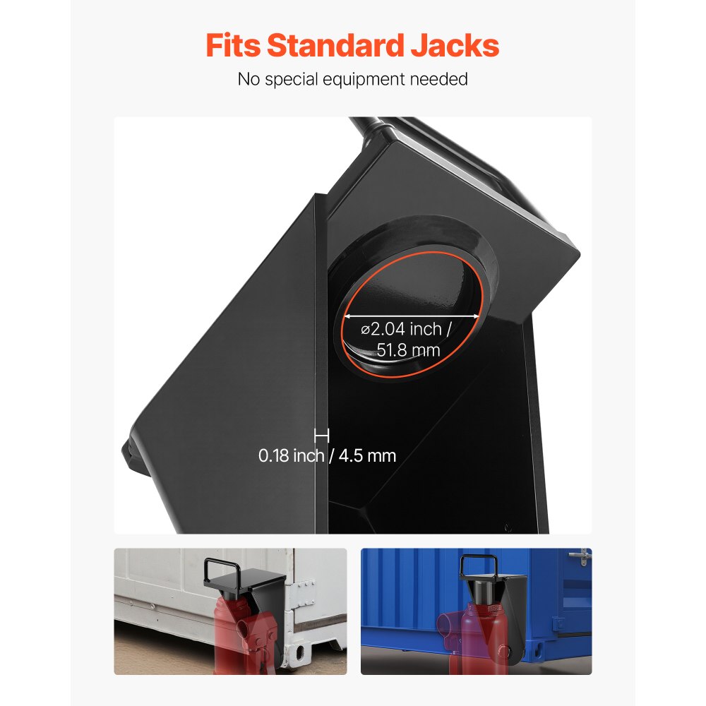 VEVOR Shipping Container Jack Lug with U-Shaped Handle, 1-Pack, Storage Leveler Booster Withstands Sun & Rain, Heavy Duty Container Jack Lug for Shipping Industry, Logistics, Warehouse Management