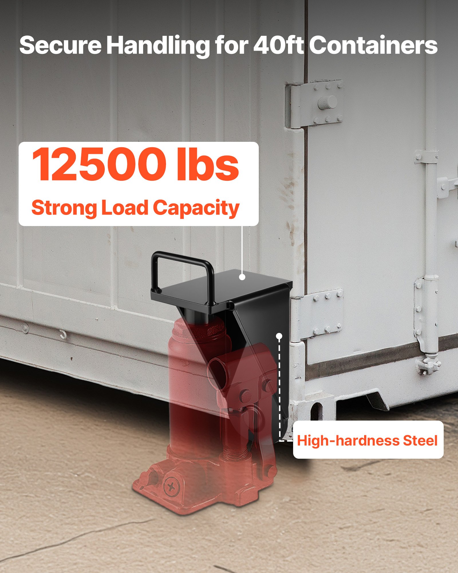 VEVOR Cricco per Container con Maniglia a U, 1 Pezzo, Livellatore per Stoccaggio, Resistente al Sole e alla Pioggia, Cricco per Container per Impieghi Gravosi per il Settore delle Spedizioni